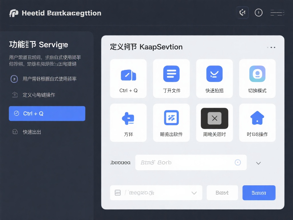 定义快捷键操作
在快捷键设置界面，可以看到多个功